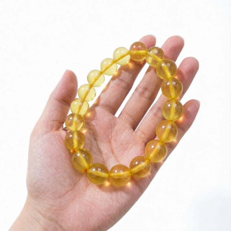 Natural Yellow Fluorite Bracelet for Women Men, Genius Stone Healing Crystal, Enhance Focus & Mental Clarity Jewelry Gift
