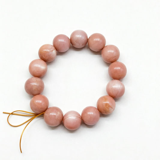 Authentic Orange Moonstone Bead Bracelet, Solar Plexus Chakra Healing Stone, Creativity & Inner Warmth Spiritual Accessories