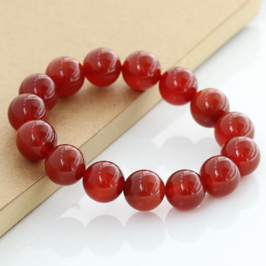 Natural Red Agate Bracelet for Women, Grounding Healing Crystal Stone, Vitality &amp; Energy Protection Beaded Jewelry Gi