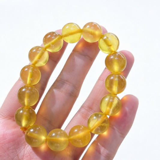 Natural Yellow Fluorite Bracelet for Women Men, Genius Stone Healing Crystal, Enhance Focus & Mental Clarity Jewelry Gift