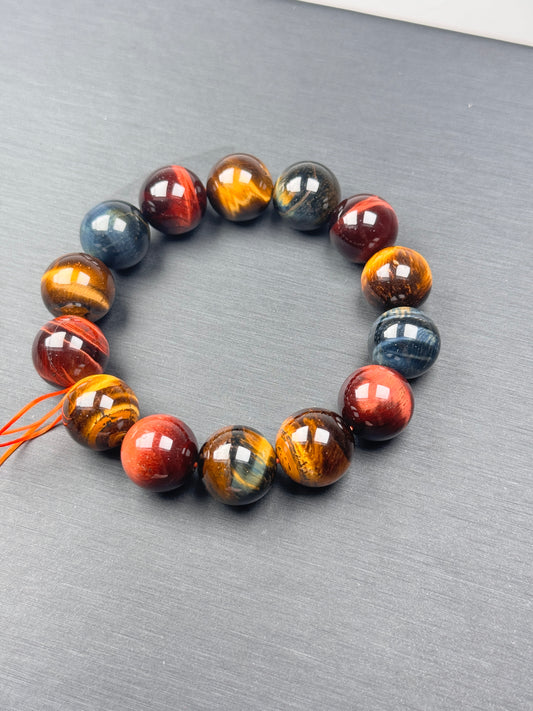 Natural Multicolor Tiger Eye Stone, Polished Healing Crystal for Home Decor Jewelry Making