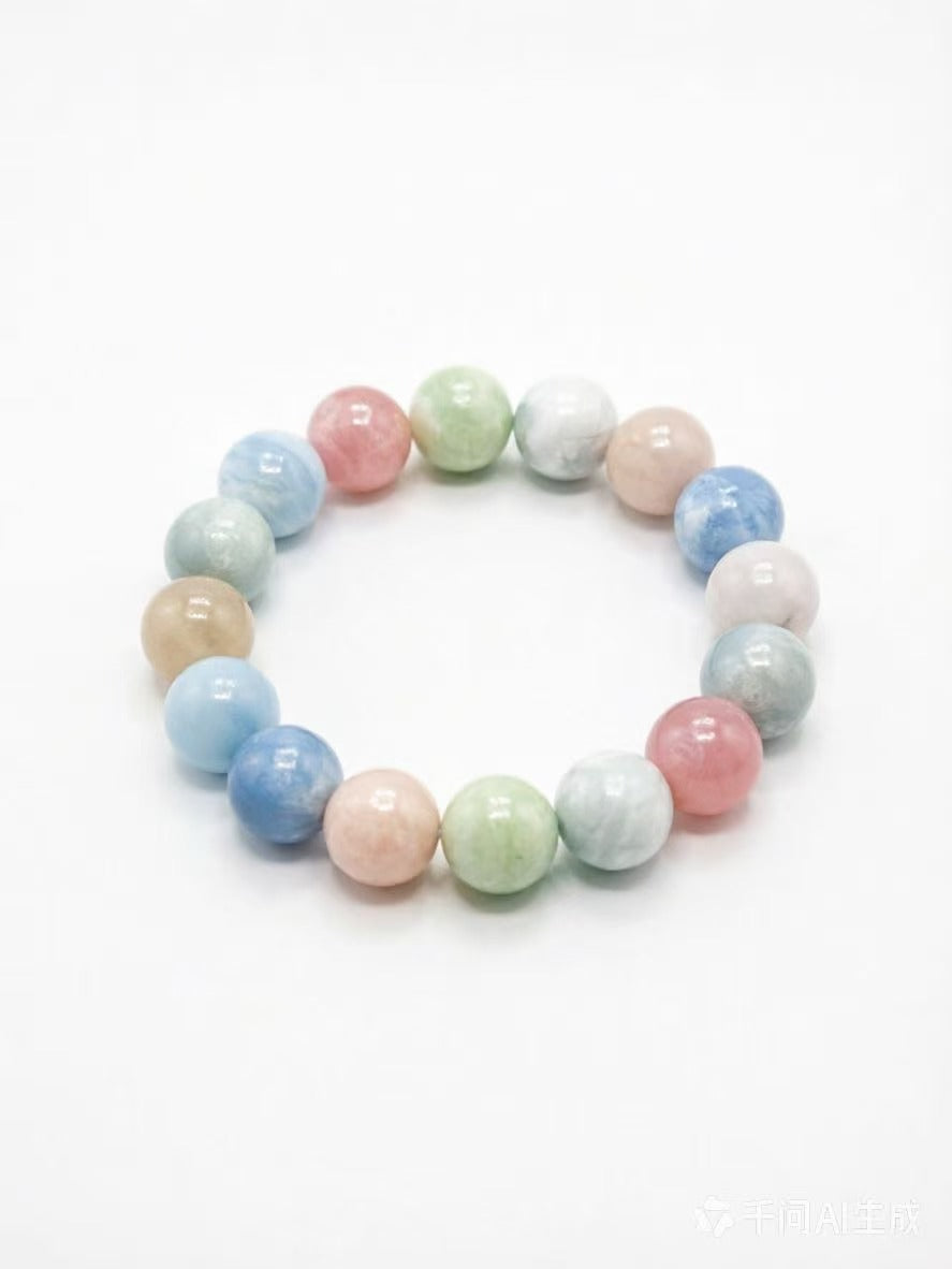 Natural Morganite Bracelet for Women, Heart Chakra Healing Crystal, Attract Love & Romance Protection Jewelry Gift