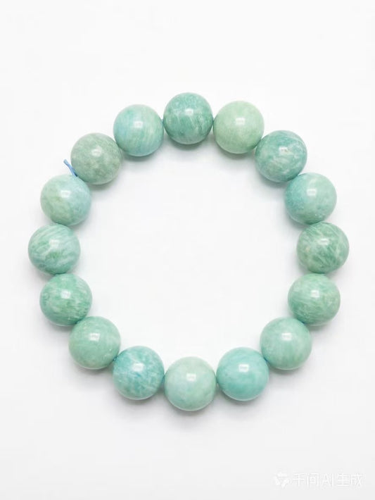 Authentic Amazonite Bead Bracelet, Throat & Heart Chakra Healing Stone, Grounding Meditation Yoga Spiritual Accessories